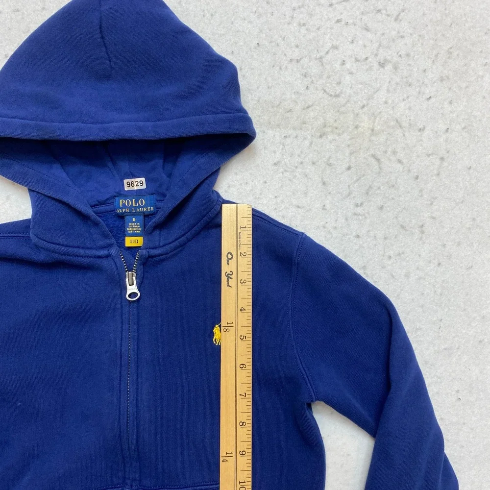 Polo Ralph Lauren Hoodie Kids 6 Blue Yellow Pony Full Zip